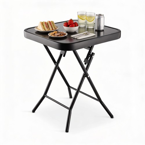 Folding side table glass - table, top