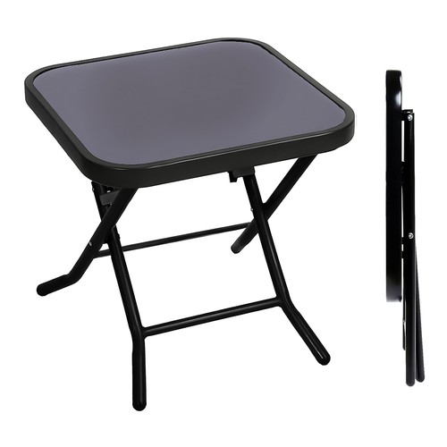 Folding side table glass - side, top